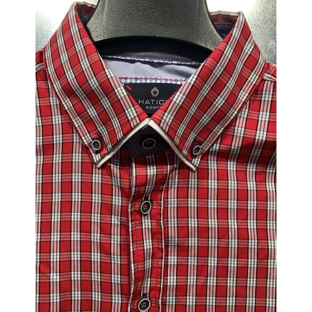 HATICO SPORT Long Sleeve Premium Cotton Shirt Men's XL Red Tartan EUC